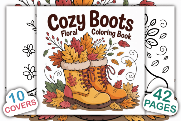 Download Cozy Boots Floral Coloring Book - Color Collection