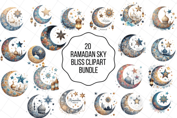 Download Watercolor Ramadan Sky Bliss Clipart - Color Collection