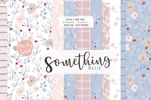 Download Watercolor Flower Pattern Something Blue - Color Collection