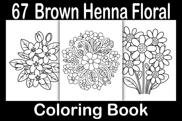 Download Brown Henna Floral Coloring Book - Color Collection