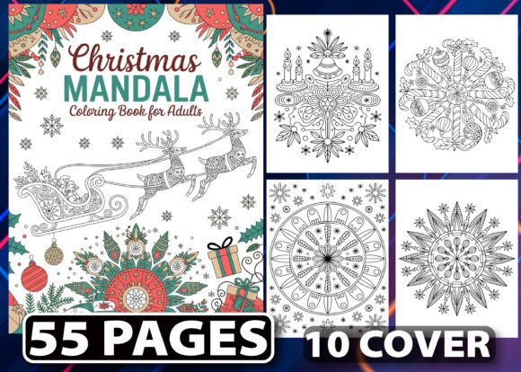 Download 55 Christmas Mandala Coloring Pages KDP - Color Collection