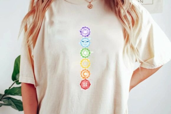 Download Vertical Watercolor 7 Chakras Spiritual Meditation Yoga Design Png - Color Collection