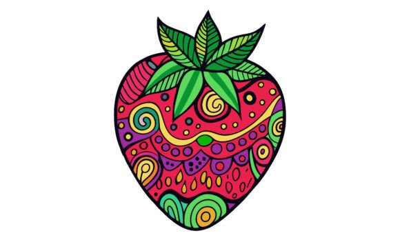 Download Colorful Detailed Zentangle Strawberry - Color Collection