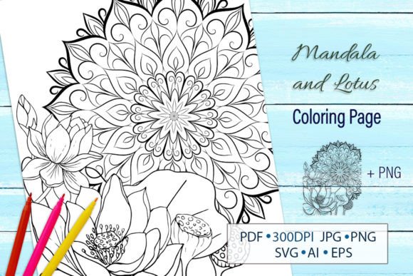 Download Coloring Mandala and Lotus Flowers - Color Collection