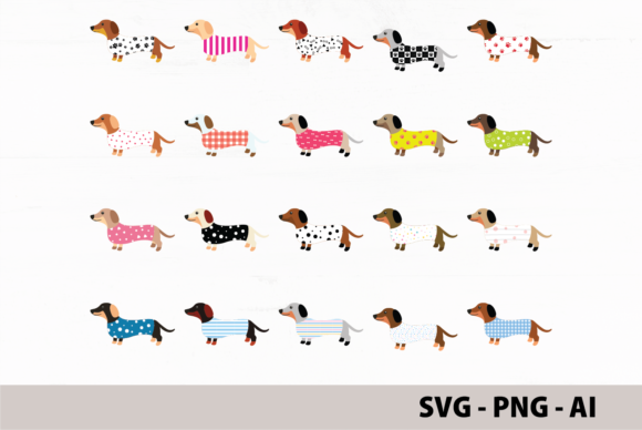 Download Dachshunds Clipart, Colorful Weiner Dogs - Color Collection