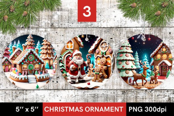Download 3d Gingerbread Christmas Round Design - Premium Resources