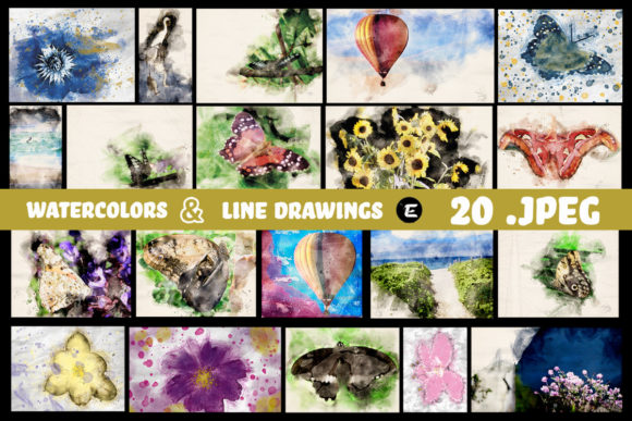 Download Watercolors and Line Drawings - Color Collection