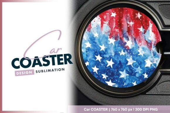 Download Patriotic Round Design Car Coaster - Round design Collection