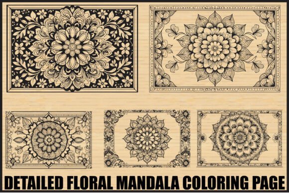 Download Elegant Floral Mandala Coloring Page Set - Color Collection