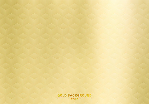 Download 3D Cubes Pattern Gold Luxury Background - Background Collection