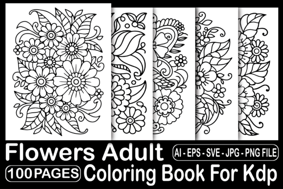 Download 100 Flowers Adult Coloring Book for Kdp - Color Collection
