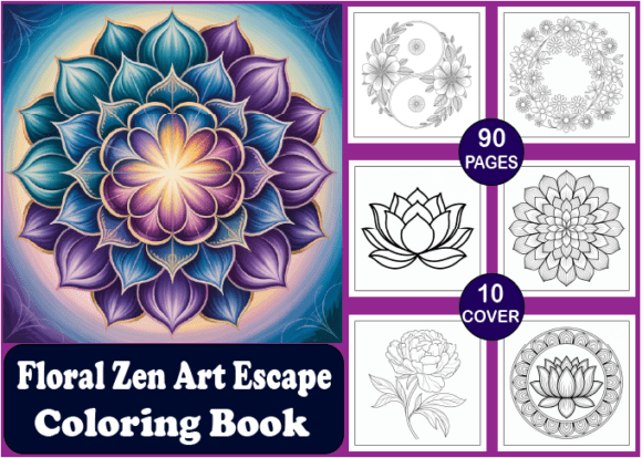 Download 90 Floral Zen Art Escape Coloring Book - Color Collection