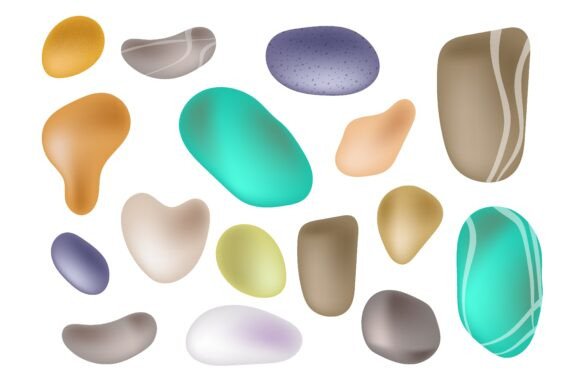 Download Set of Multicolored Sea Stones Collected - Premium Resources